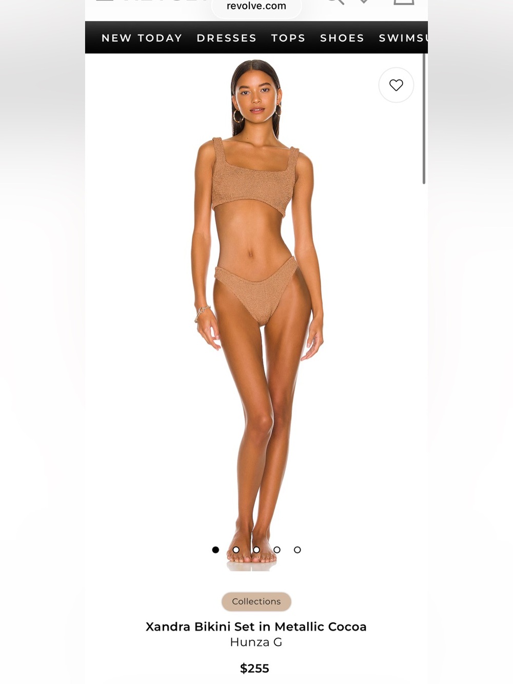 NWOT Hunza G Xandra Bikini Set in Metallic Cocoa